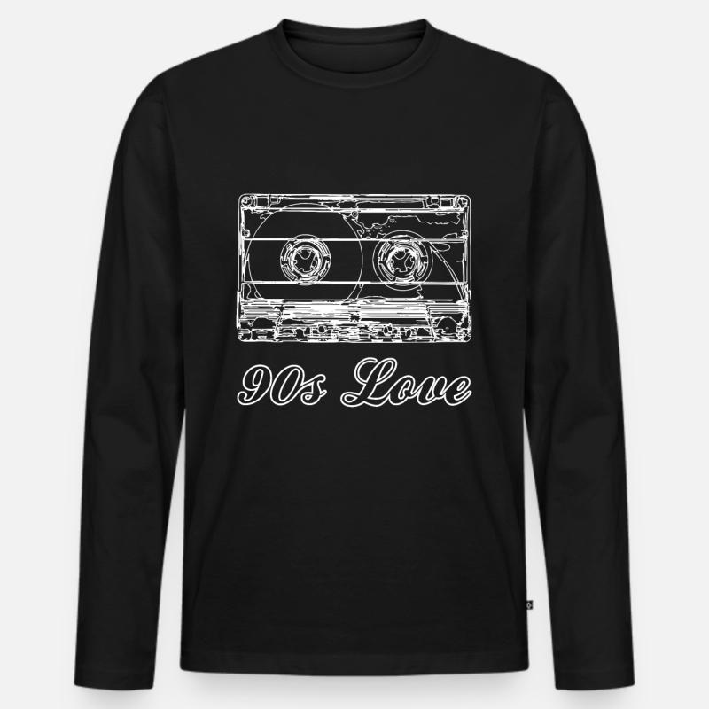 90er Jahre Kostüm - Männer Premium Bio Langarmshirt - Schwarz