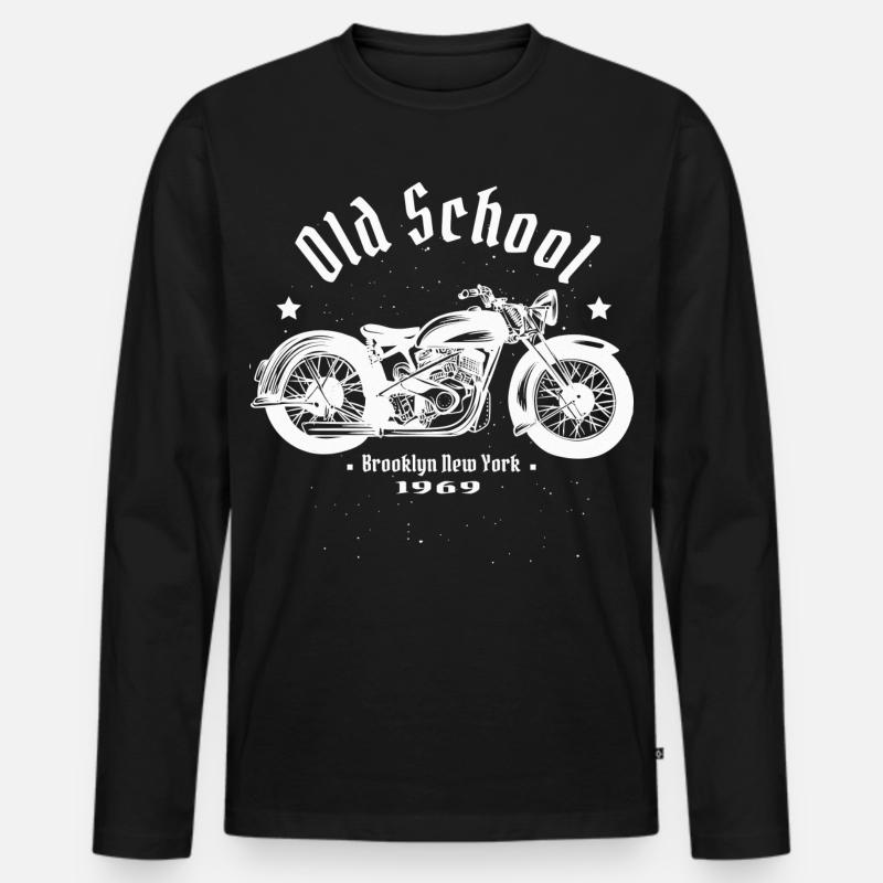 Biker - Männer Premium Bio Langarmshirt - Schwarz