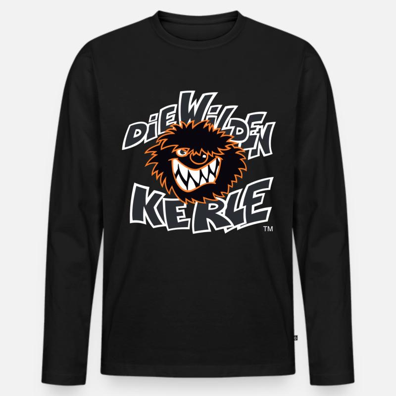 Die Wilden Kerle Logo - Männer Premium Bio Langarmshirt - Schwarz