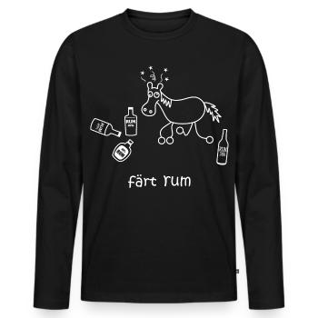 färt rum, herumfahren, Alkohol Pferd, Rum, fahren - Männer Premium Bio Langarmshirt - Schwarz - Vorne - Nico (187cm)