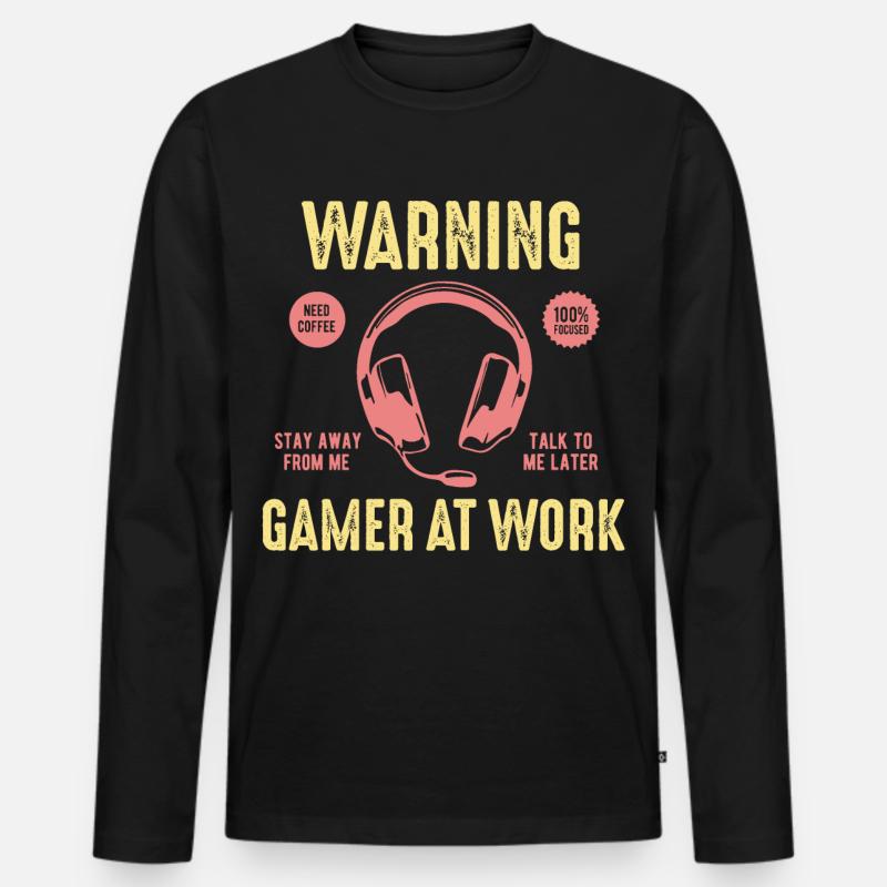 Computerspiele - Männer Premium Bio Langarmshirt - Schwarz