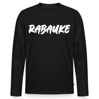 Rabauke - Männer Premium Bio Langarmshirt - Schwarz - Vorne - Nico (187cm)