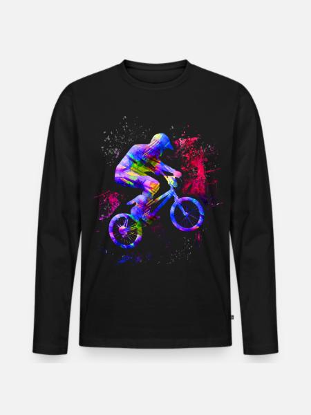 Colorful BMX / Colored BMX / BMX Bike - Men's Premium Organic Long Sleeve Shirt - black