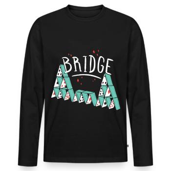 Bridge Kartenspiel - Männer Premium Bio Langarmshirt - Schwarz - Vorne - Nico (187cm)