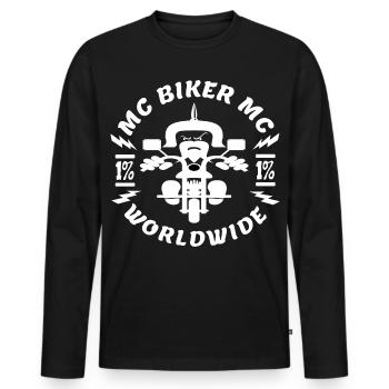 Motorcyclists, bikers - Men's Premium Organic Long Sleeve Shirt - black - Front - Nico (187cm)