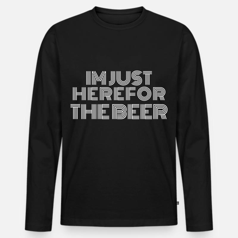 Here for the Beer - Männer Premium Bio Langarmshirt - Schwarz