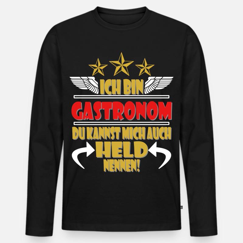 Gastronom Restaurant Gastronomie - Männer Premium Bio Langarmshirt - Schwarz