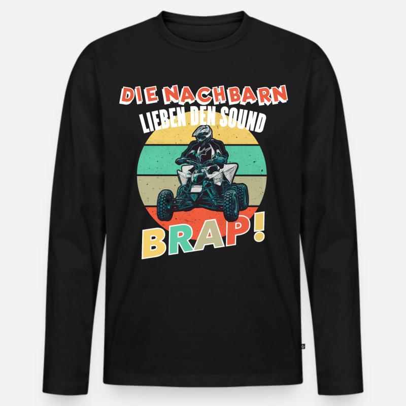 Quad Lustiger Spruch - Männer Premium Bio Langarmshirt - Schwarz
