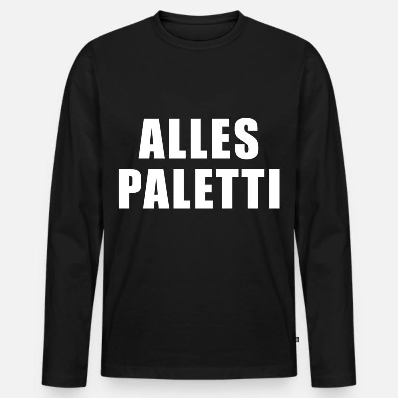 Alles Paletti - Männer Premium Bio Langarmshirt - Schwarz
