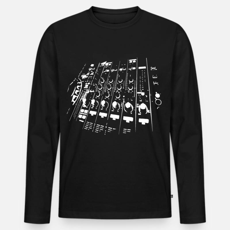 Diskjockey - Männer Premium Bio Langarmshirt - Schwarz