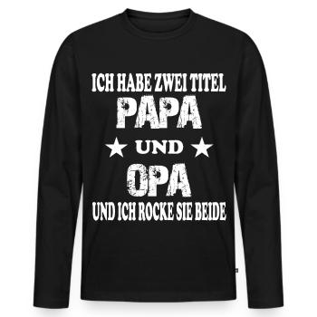 papa und opa - Männer Premium Bio Langarmshirt - Schwarz - Vorne - Nico (187cm)