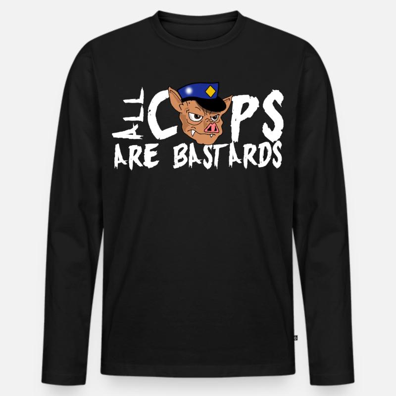 Cops sind scheiße ! - Männer Premium Bio Langarmshirt - Schwarz