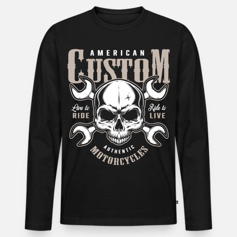 Custom Motorräder Biker - Männer Premium Bio Langarmshirt - Schwarz
