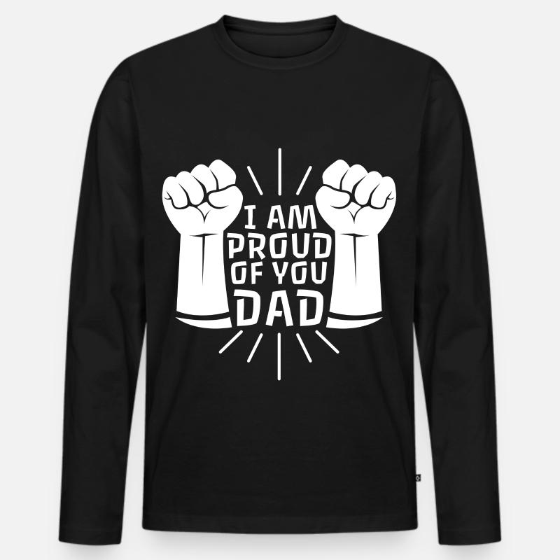 Stolzes Väter-Dankesmotiv mit Fäusten - Männer Premium Bio Langarmshirt - Schwarz