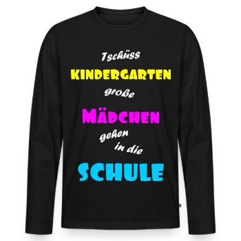 Einschulung Maedchen - Männer Premium Bio Langarmshirt - Schwarz - Vorne - Nico (187cm)