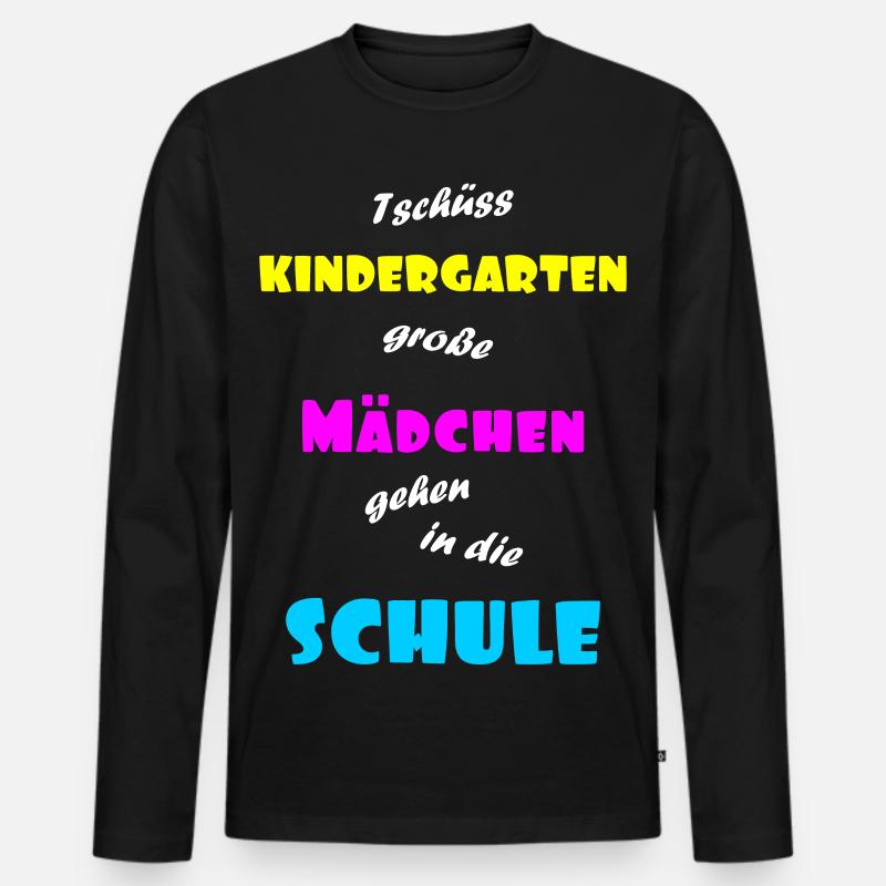 Einschulung Maedchen - Männer Premium Bio Langarmshirt - Schwarz