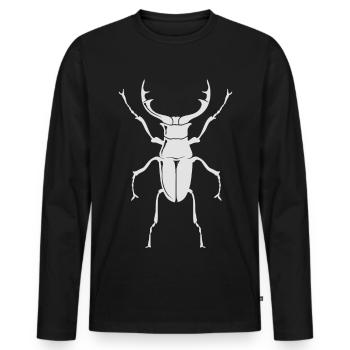 Grand coléoptère - insecte - T-shirt manches longues Premium bio Homme - noir - Devant - Nico (187cm)