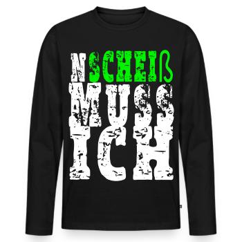 Je dois chier - T-shirt manches longues Premium bio Homme - noir - Devant - Nico (187cm)