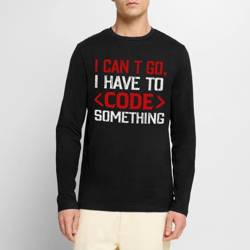 Programmierer , Nerd , Computer Code Männer Premium Bio Langarmshirt