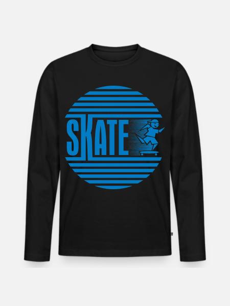 Circular Retro Blue Skating - Men's Premium Organic Long Sleeve Shirt - black