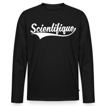 Scientifique - T-shirt manches longues Premium bio Homme - noir - Devant - Nico (187cm)