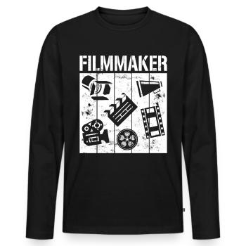 filmmakers - Men's Premium Organic Long Sleeve Shirt - black - Front - Nico (187cm)