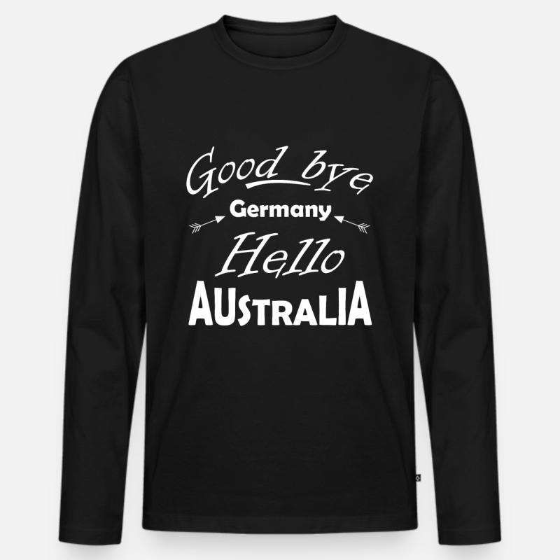 Hallo Australien - Männer Premium Bio Langarmshirt - Schwarz