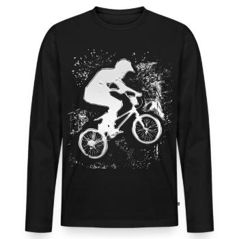 BMX Chrome | BMX silver | BMX bike | BMX bike - Men's Premium Organic Long Sleeve Shirt - black - Front - Nico (187cm)