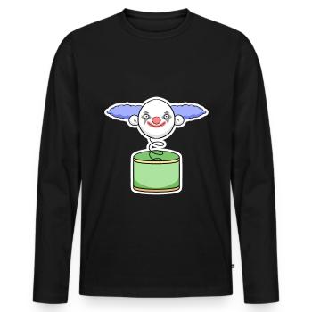 clown - Men's Premium Organic Long Sleeve Shirt - black - Front - Nico (187cm)