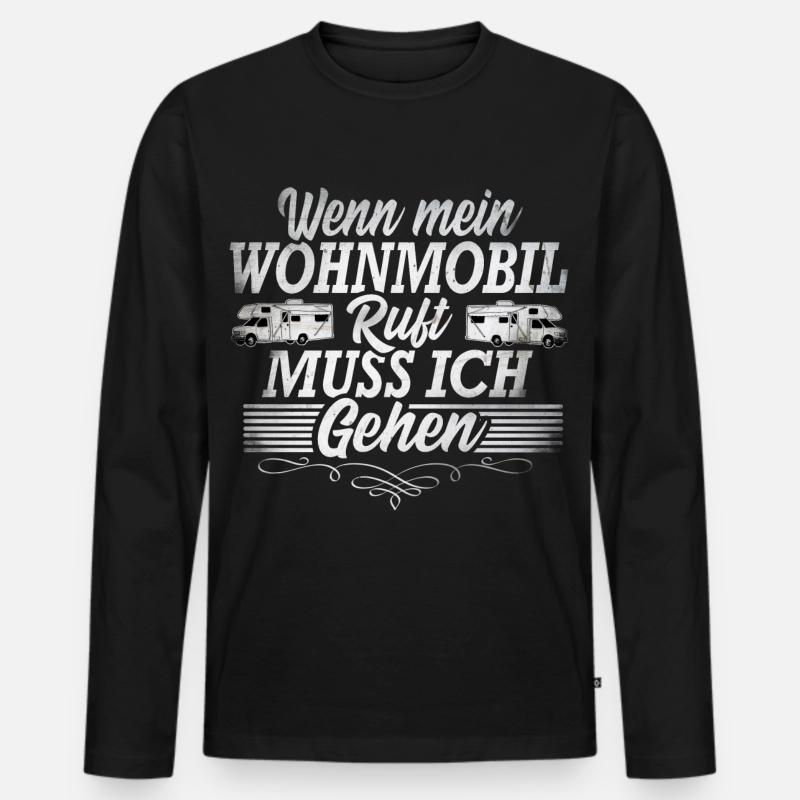 Camping Campen - Männer Premium Bio Langarmshirt - Schwarz