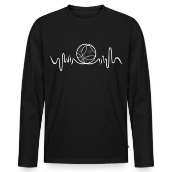Boule Heart Rate Boccia Pulse Petanque - Men's Premium Organic Long Sleeve Shirt - black - Front - Nico (187cm)