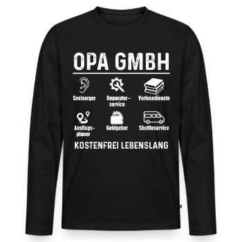 Opa Enkelkinder GmbH - Männer Premium Bio Langarmshirt - Schwarz - Vorne - Nico (187cm)