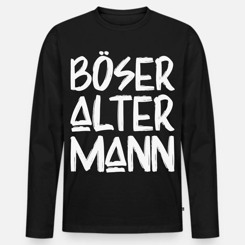 Böser Alter Mann - Männer Premium Bio Langarmshirt - Schwarz