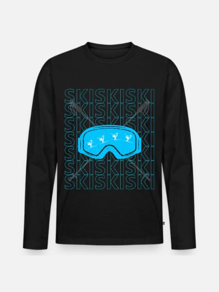 Ski ski goggles skiing - Men's Premium Organic Long Sleeve Shirt - black