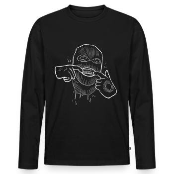 Gangster - Men's Premium Organic Long Sleeve Shirt - black - Front - Nico (187cm)
