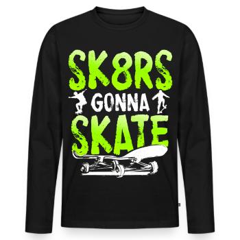 Skaters gonna skate | Skateboard - Men's Premium Organic Long Sleeve Shirt - black - Front - Nico (187cm)