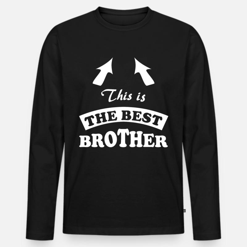 Bester Bruder - Männer Premium Bio Langarmshirt - Schwarz