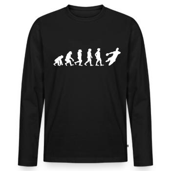 Handball Evolution Handball Player Funny Gift - Men's Premium Organic Long Sleeve Shirt - black - Front - Nico (187cm)