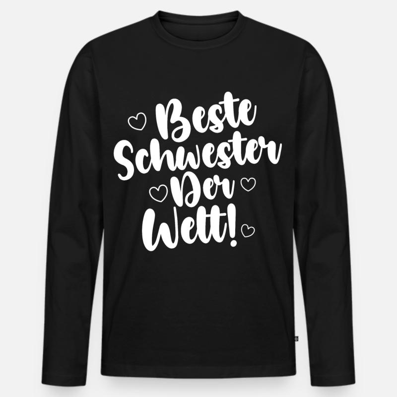 Beste Schwester Der Welt! - Männer Premium Bio Langarmshirt - Schwarz