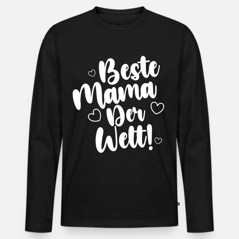 Beste Mama Der Welt! - Männer Premium Bio Langarmshirt - Schwarz