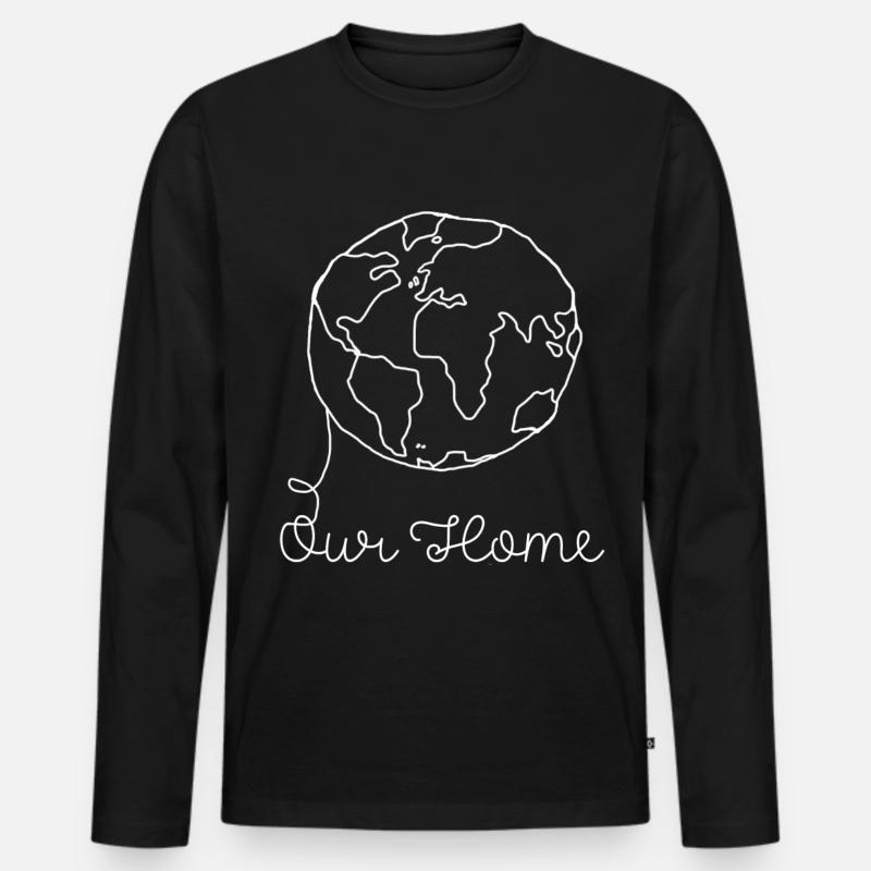 Planet Erde - Männer Premium Bio Langarmshirt - Schwarz