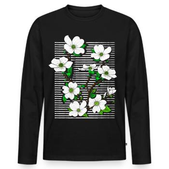 Flowers - Flora - Fleur - Spring - Summer - Men's Premium Organic Long Sleeve Shirt - black - Front - Nico (187cm)