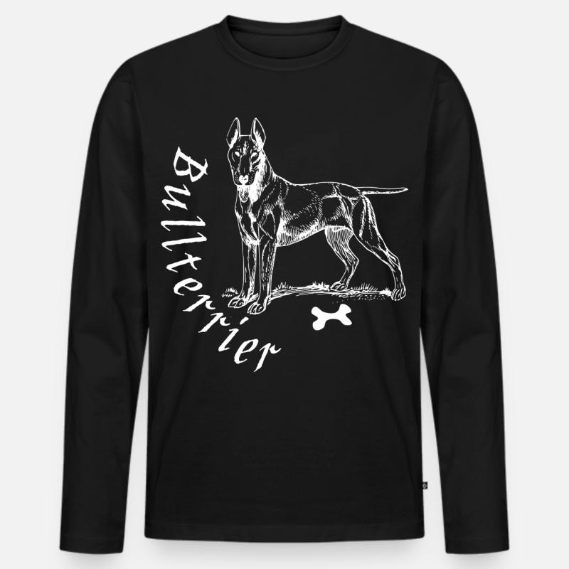 Bullterrier - Männer Premium Bio Langarmshirt - Schwarz