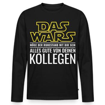 Das Wars Rentner Abschied Kollege Ruhestand Rente - Männer Premium Bio Langarmshirt - Schwarz - Vorne - Nico (187cm)