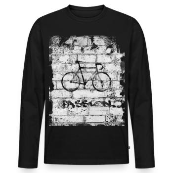 Bicyclette - T-shirt manches longues Premium bio Homme - noir - Devant - Nico (187cm)