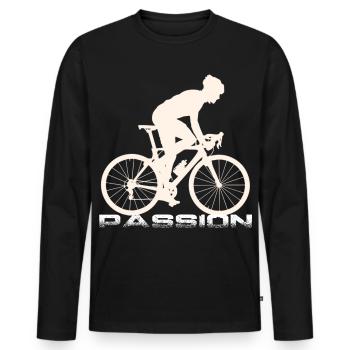 Bike - Men's Premium Organic Long Sleeve Shirt - black - Front - Nico (187cm)