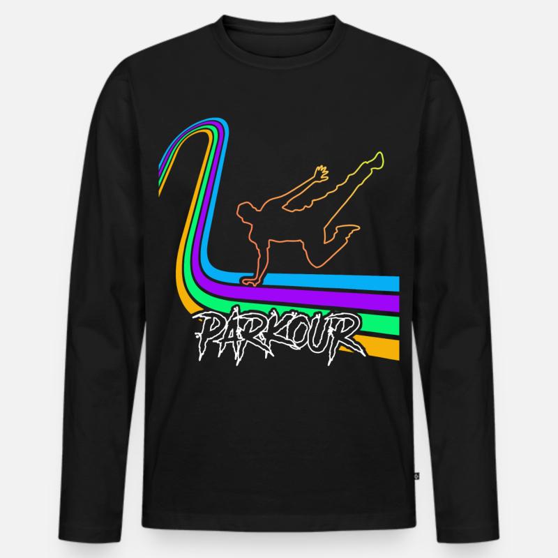 Parkour - Männer Premium Bio Langarmshirt - Schwarz