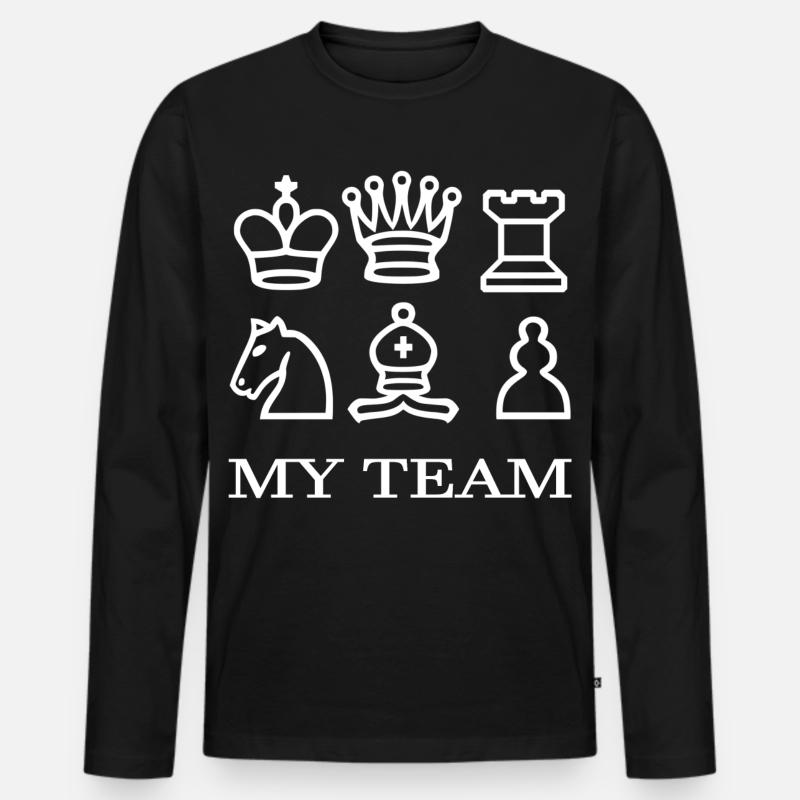 Schach - Männer Premium Bio Langarmshirt - Schwarz