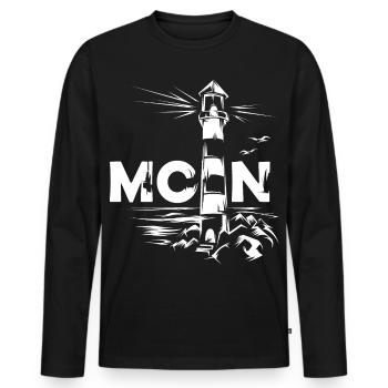 Moin Baltic Sea lighthouse symbol Baltic Sea North Sea - Men's Premium Organic Long Sleeve Shirt - black - Front - Nico (187cm)