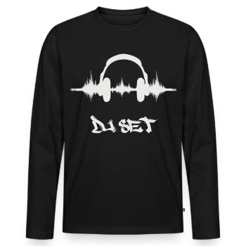 Der DJ - Männer Premium Bio Langarmshirt - Schwarz - Vorne - Nico (187cm)